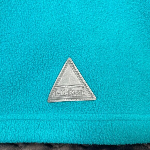 L.L.Bean Womens Full-Zip Turquoise Fleece Jacket Size L 14-16 Lightweight Warm O - Picture 6 of 10